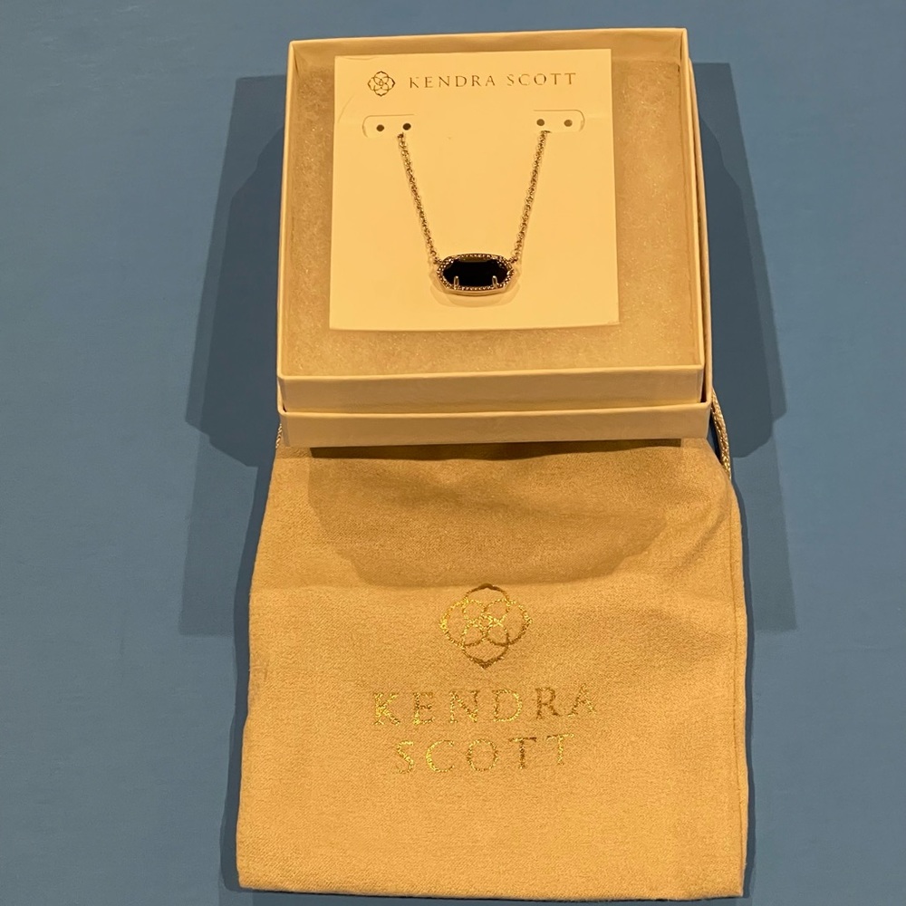 Kendra Scott Elisa Necklace Rhodium/ Black - Picture 3 of 4